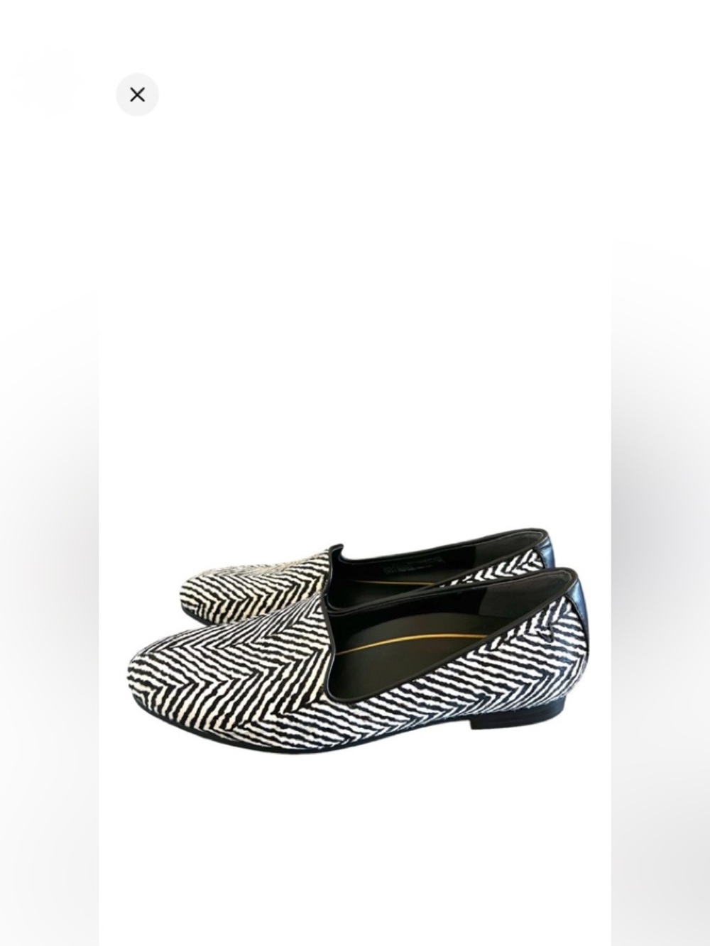Vionic Willa Herringbone Calf Hair Loafer In Black & White Size 6.5